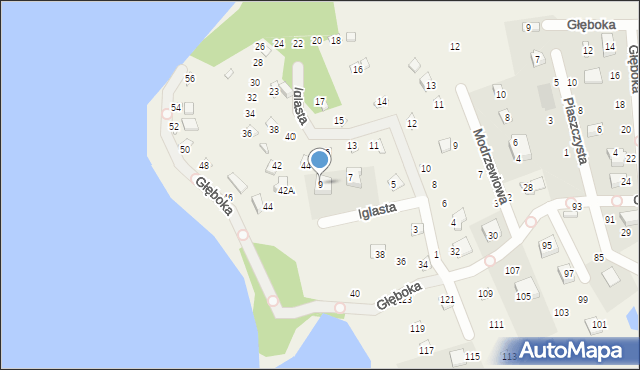 Borkowo, Iglasta, 9, mapa Borkowo