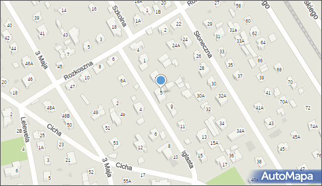 Józefów, Iglasta, 5, mapa Józefów