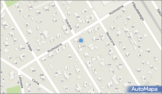 Józefów, Iglasta, 1, mapa Józefów