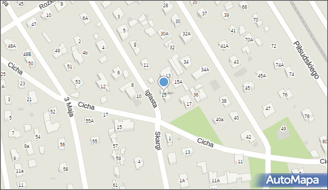 Józefów, Iglasta, 15, mapa Józefów