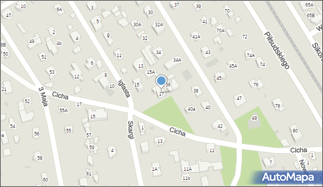 Józefów, Iglasta, 17, mapa Józefów