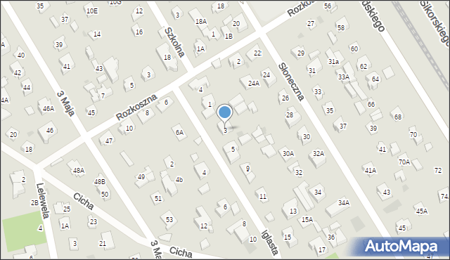 Józefów, Iglasta, 3, mapa Józefów