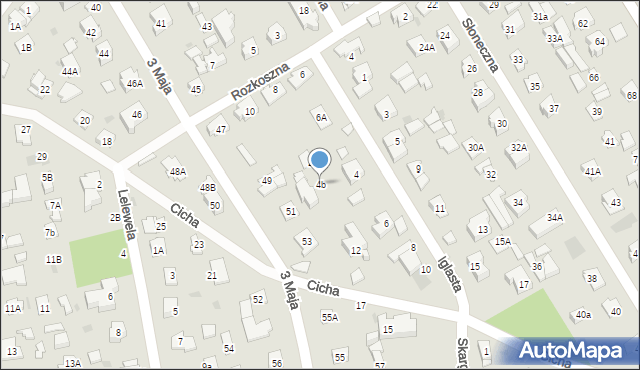 Józefów, Iglasta, 4b, mapa Józefów