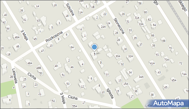 Józefów, Iglasta, 5, mapa Józefów