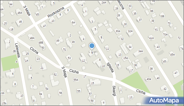 Józefów, Iglasta, 6, mapa Józefów