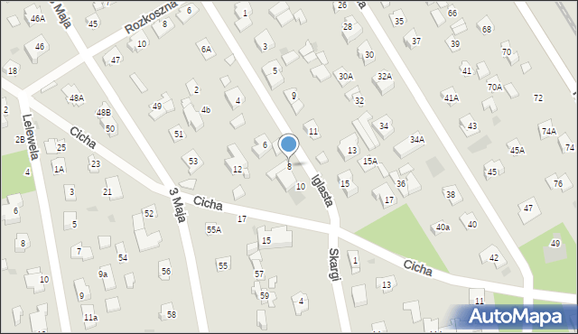 Józefów, Iglasta, 8, mapa Józefów