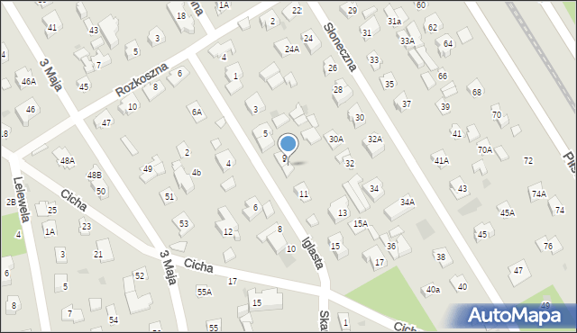 Józefów, Iglasta, 9A, mapa Józefów