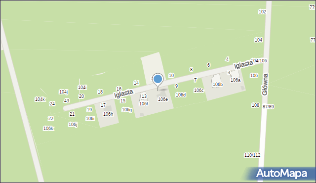 Kolonia Zawada, Iglasta, 11, mapa Kolonia Zawada