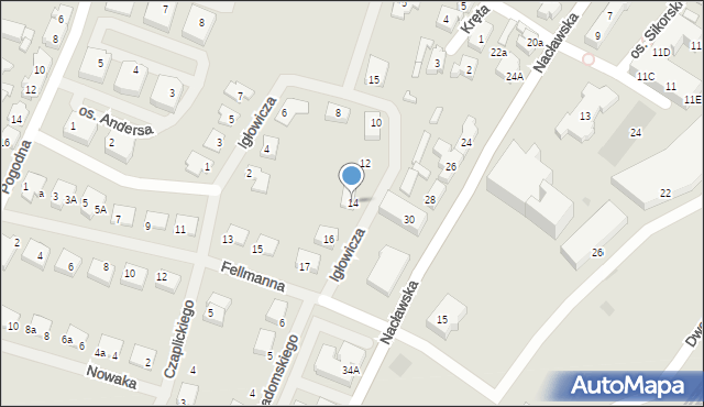 Kościan, Igłowicza Bolesława, 14, mapa Kościan