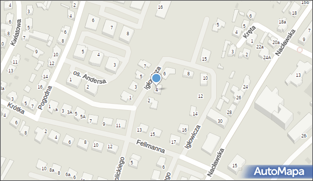 Kościan, Igłowicza Bolesława, 4, mapa Kościan