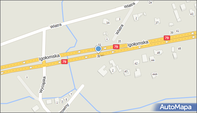 Kraków, Igołomska, 38, mapa Krakowa