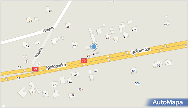 Kraków, Igołomska, 41, mapa Krakowa