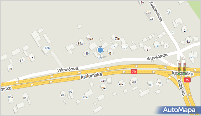 Kraków, Igołomska, 91, mapa Krakowa