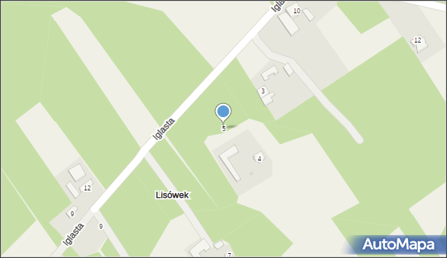 Lisówek, Iglasta, 5, mapa Lisówek