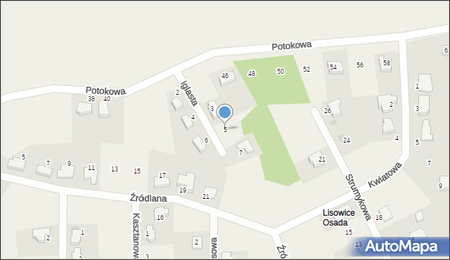 Lisowice, Iglasta, 5, mapa Lisowice