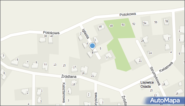 Lisowice, Iglasta, 6, mapa Lisowice