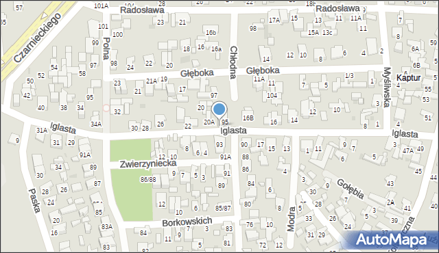 Radom, Iglasta, 18A, mapa Radomia