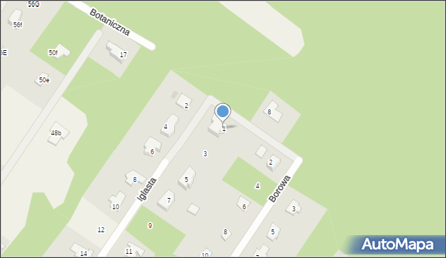 Radonie, Iglasta, 1, mapa Radonie