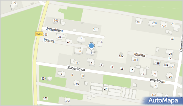 Stanisławów Pierwszy, Iglasta, 8, mapa Stanisławów Pierwszy