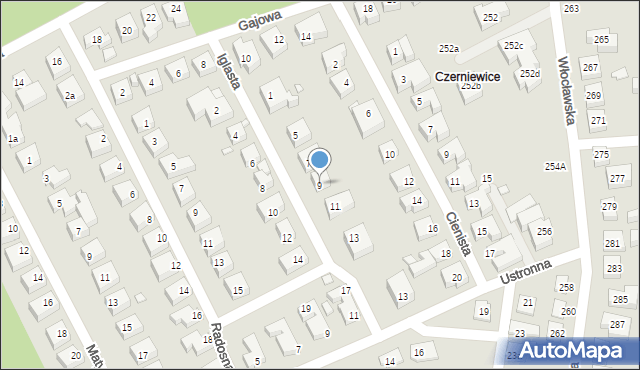 Toruń, Iglasta, 9, mapa Torunia