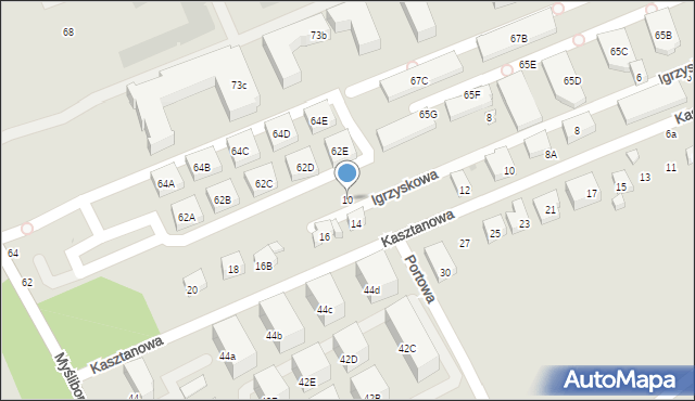 Warszawa, Igrzyskowa, 10, mapa Warszawy