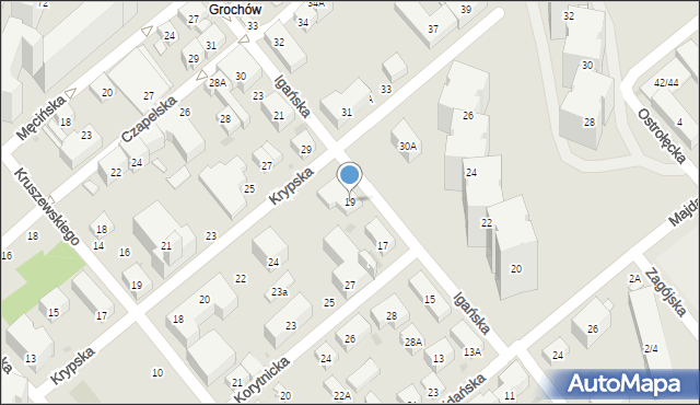 Warszawa, Igańska, 19, mapa Warszawy