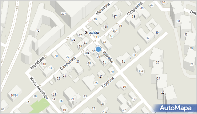 Warszawa, Igańska, 23, mapa Warszawy