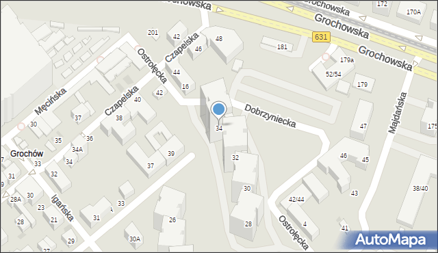 Warszawa, Igańska, 34, mapa Warszawy