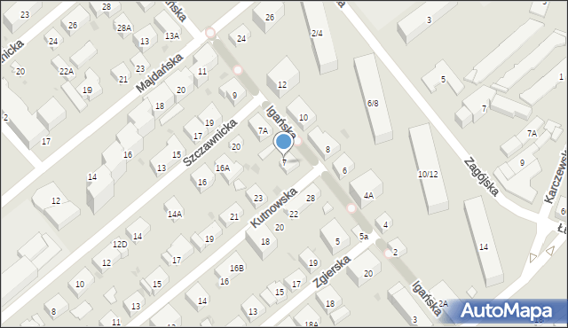Warszawa, Igańska, 7, mapa Warszawy