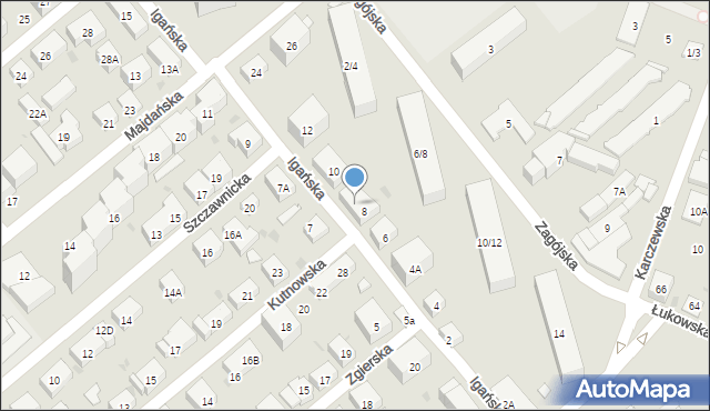 Warszawa, Igańska, 8A, mapa Warszawy