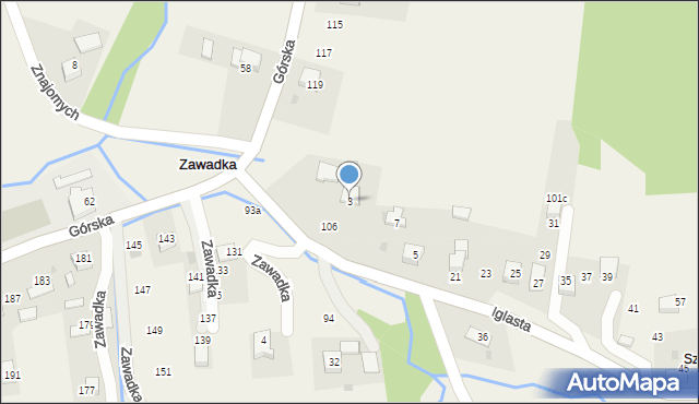 Zawadka, Iglasta, 3, mapa Zawadka