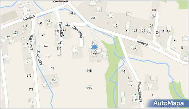 Zawadka, Iglasta, 32, mapa Zawadka