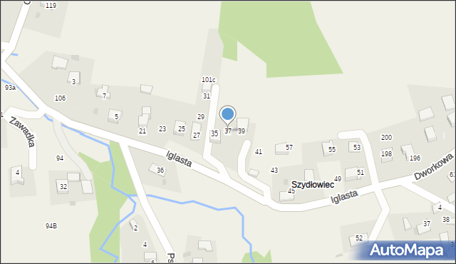 Zawadka, Iglasta, 37, mapa Zawadka