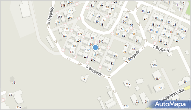 Gdańsk, II Brygady, 102, mapa Gdańska