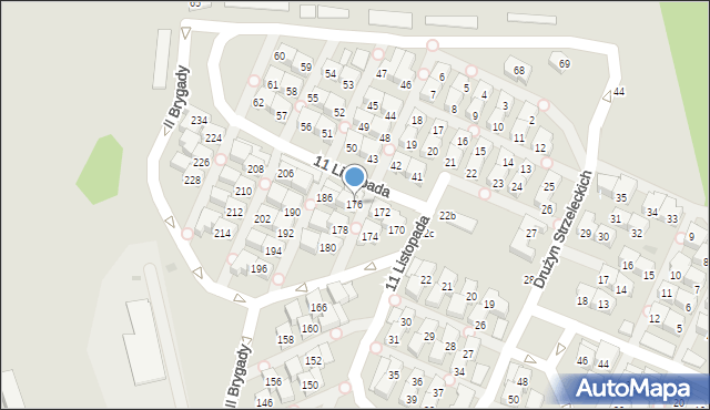 Gdańsk, II Brygady, 176, mapa Gdańska