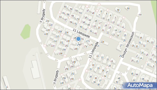 Gdańsk, II Brygady, 178, mapa Gdańska