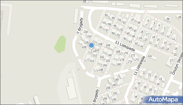 Gdańsk, II Brygady, 218, mapa Gdańska