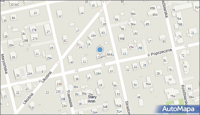 Warszawa, III Poprzeczna, 11A, mapa Warszawy