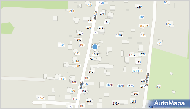 Częstochowa, Ikara, 164A, mapa Częstochowy