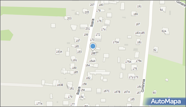 Częstochowa, Ikara, 166, mapa Częstochowy