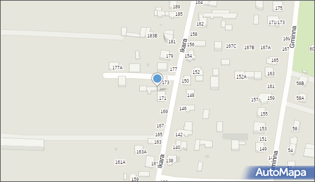 Częstochowa, Ikara, 171A, mapa Częstochowy