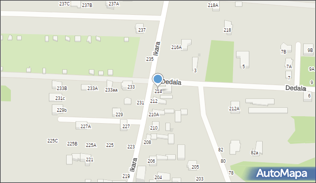 Częstochowa, Ikara, 214, mapa Częstochowy