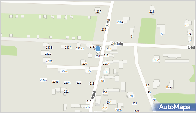 Częstochowa, Ikara, 231, mapa Częstochowy