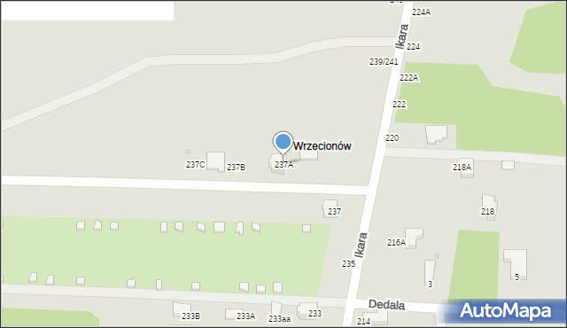 Częstochowa, Ikara, 237A, mapa Częstochowy