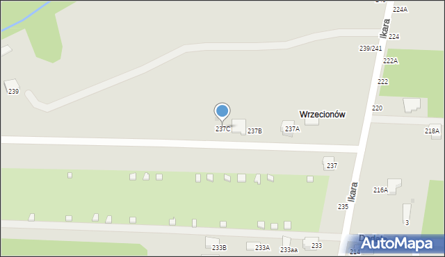 Częstochowa, Ikara, 237C, mapa Częstochowy