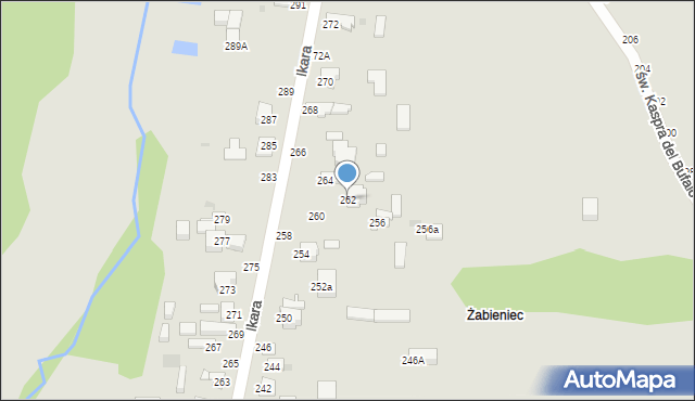 Częstochowa, Ikara, 262, mapa Częstochowy