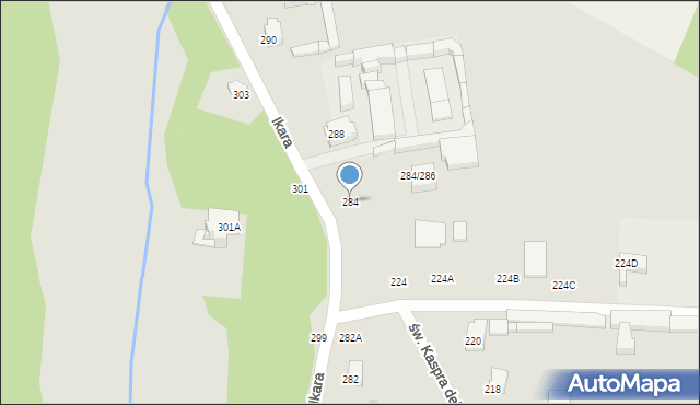Częstochowa, Ikara, 284, mapa Częstochowy
