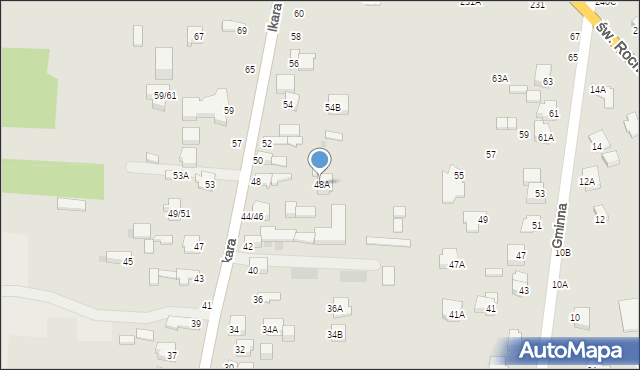 Częstochowa, Ikara, 48A, mapa Częstochowy