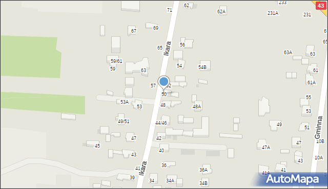 Częstochowa, Ikara, 50, mapa Częstochowy