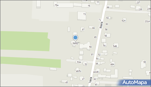 Częstochowa, Ikara, 59a, mapa Częstochowy